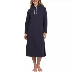 Lands' End Navy Hooded Cover-Up Dress